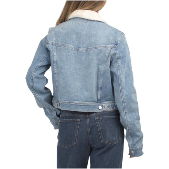 PAIGE Sherpa Collar Relaxed Fit Vivienne Cropped Jacket - Picture 2 of 2